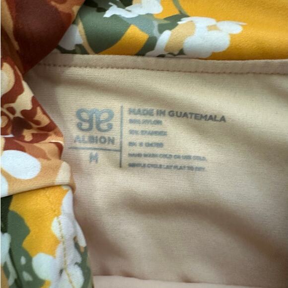 Albion Fit The Rachel Yellow Floral One-Piece Size Medium - Picture 5 of 10